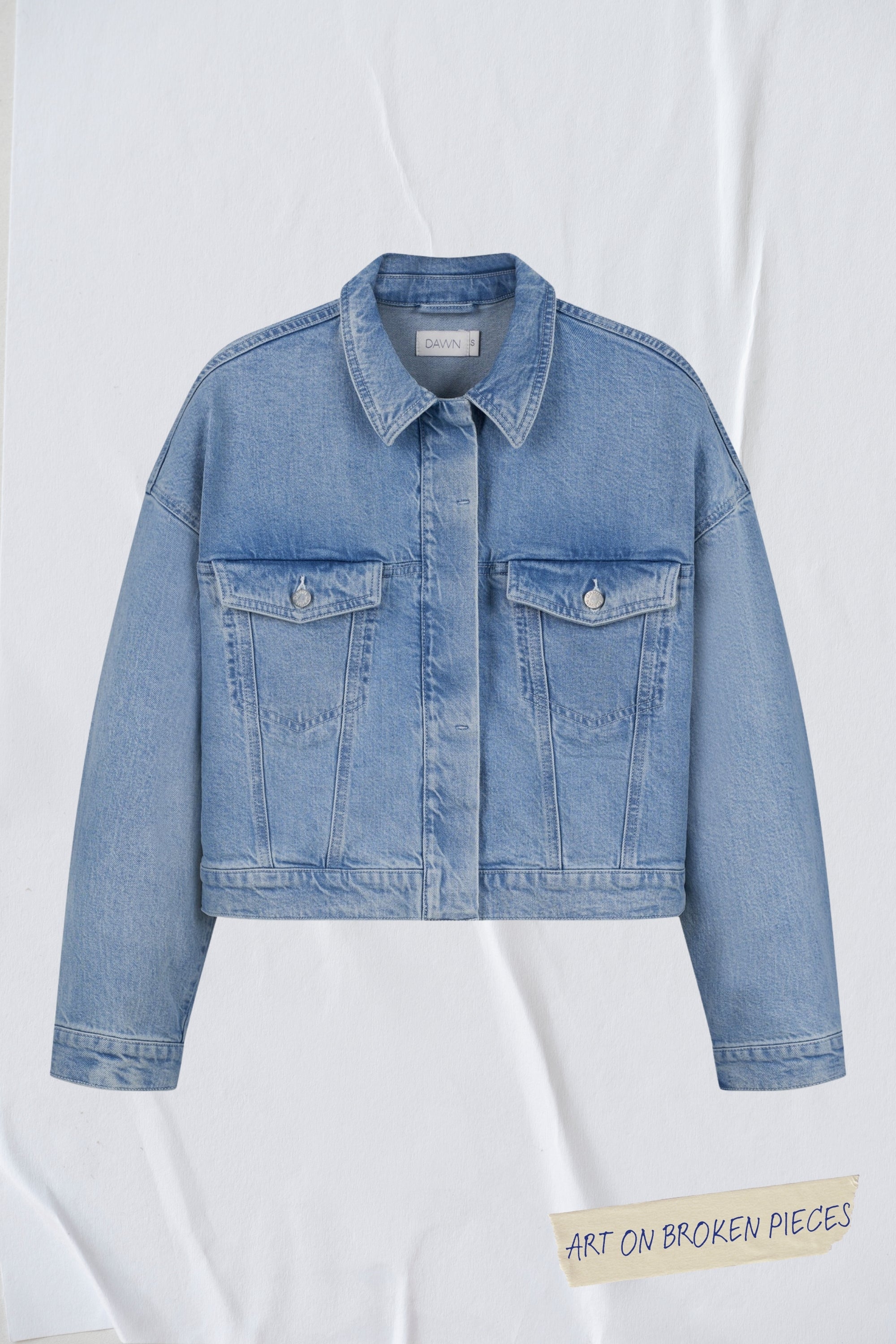 AMARA Minimal Stretch - Boxy Jacket - Light Blue - Art on Broken Pieces