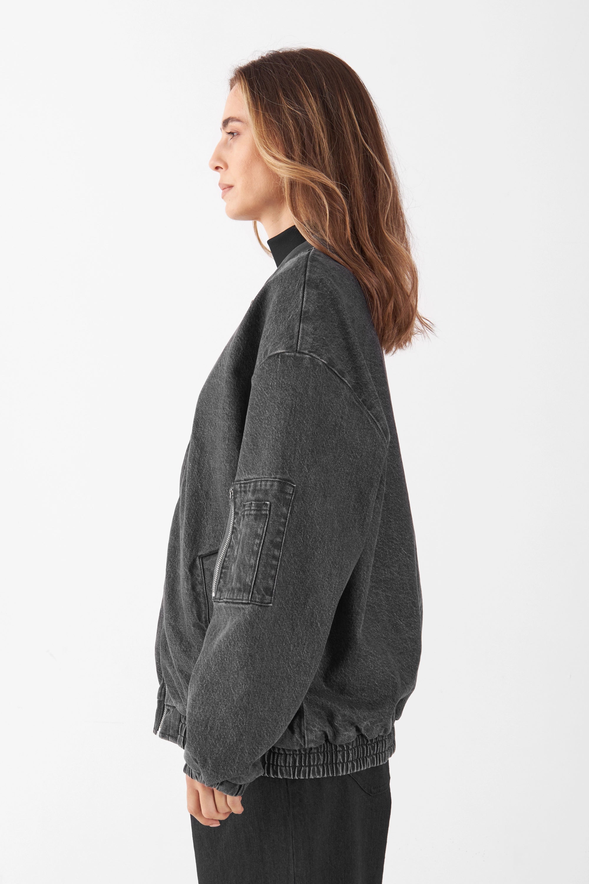 PEACER Denim Jacket - Dark Grey - Women