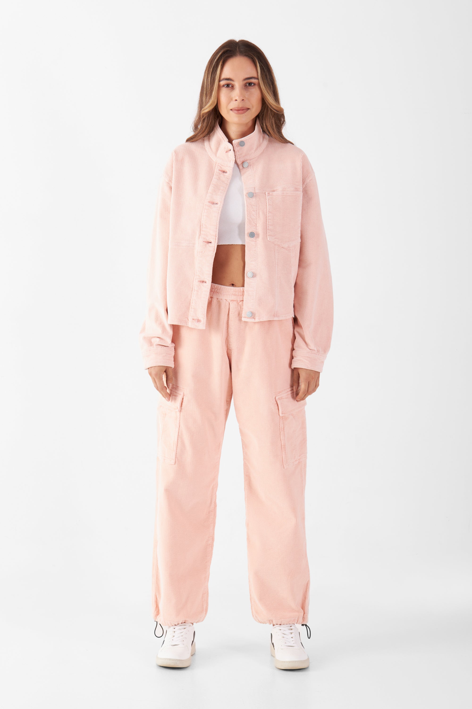 RAY - Mid Waist Spray Pant - Corduroy - Rose