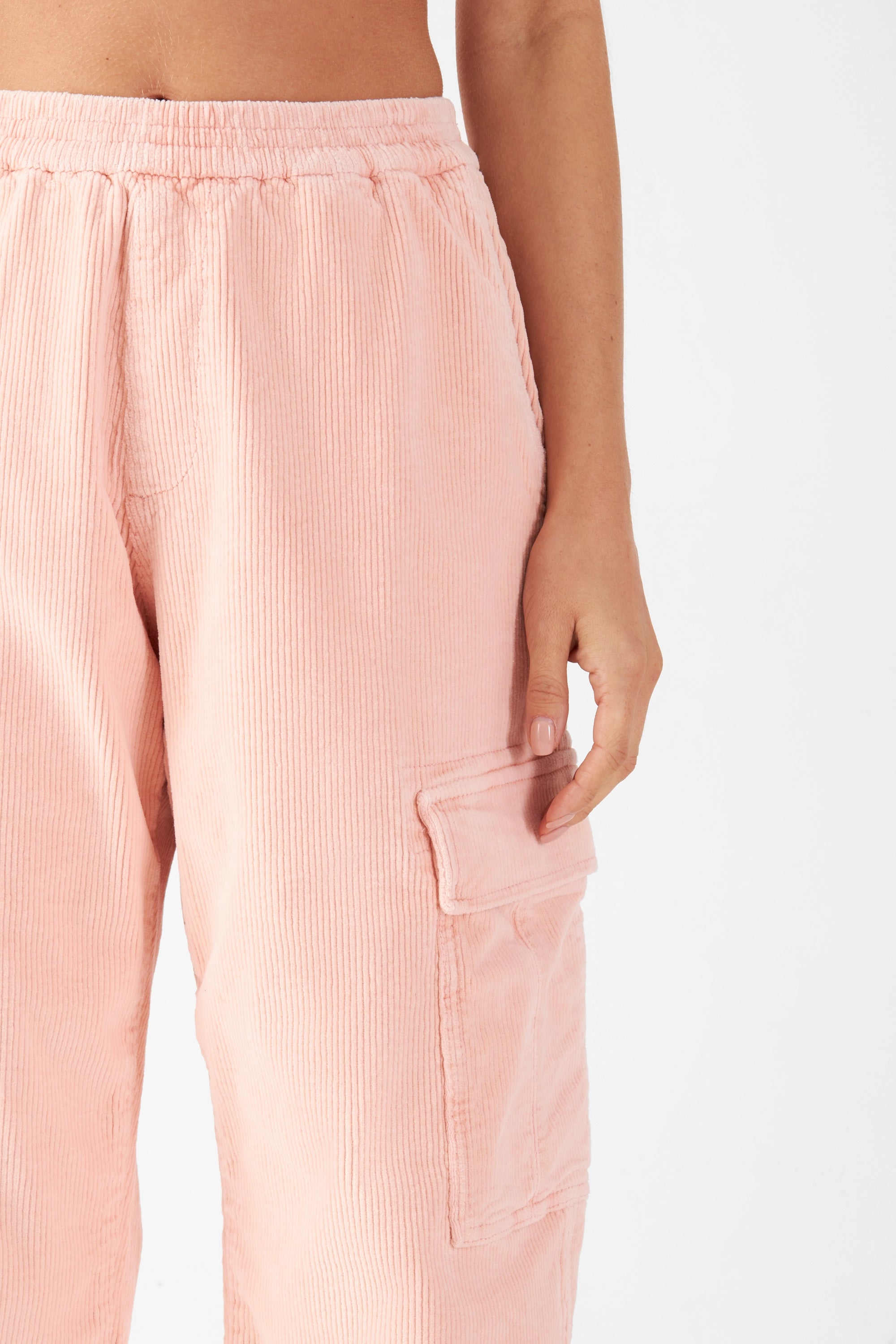 RAY - Mid Waist Spray Pant - Corduroy - Rose