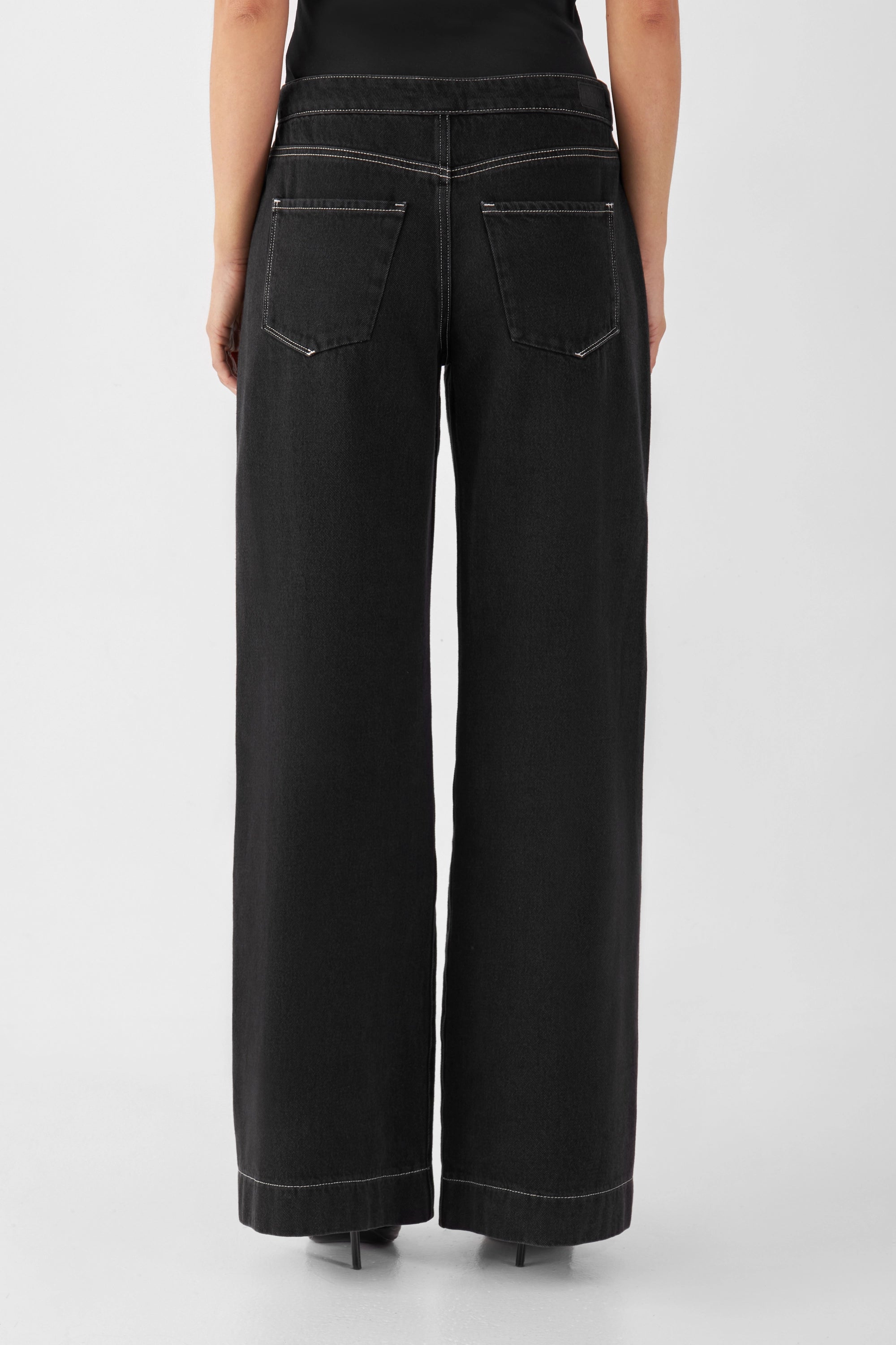 SUNNY Wide Leg Non Stretch - Contrast - Black Denim