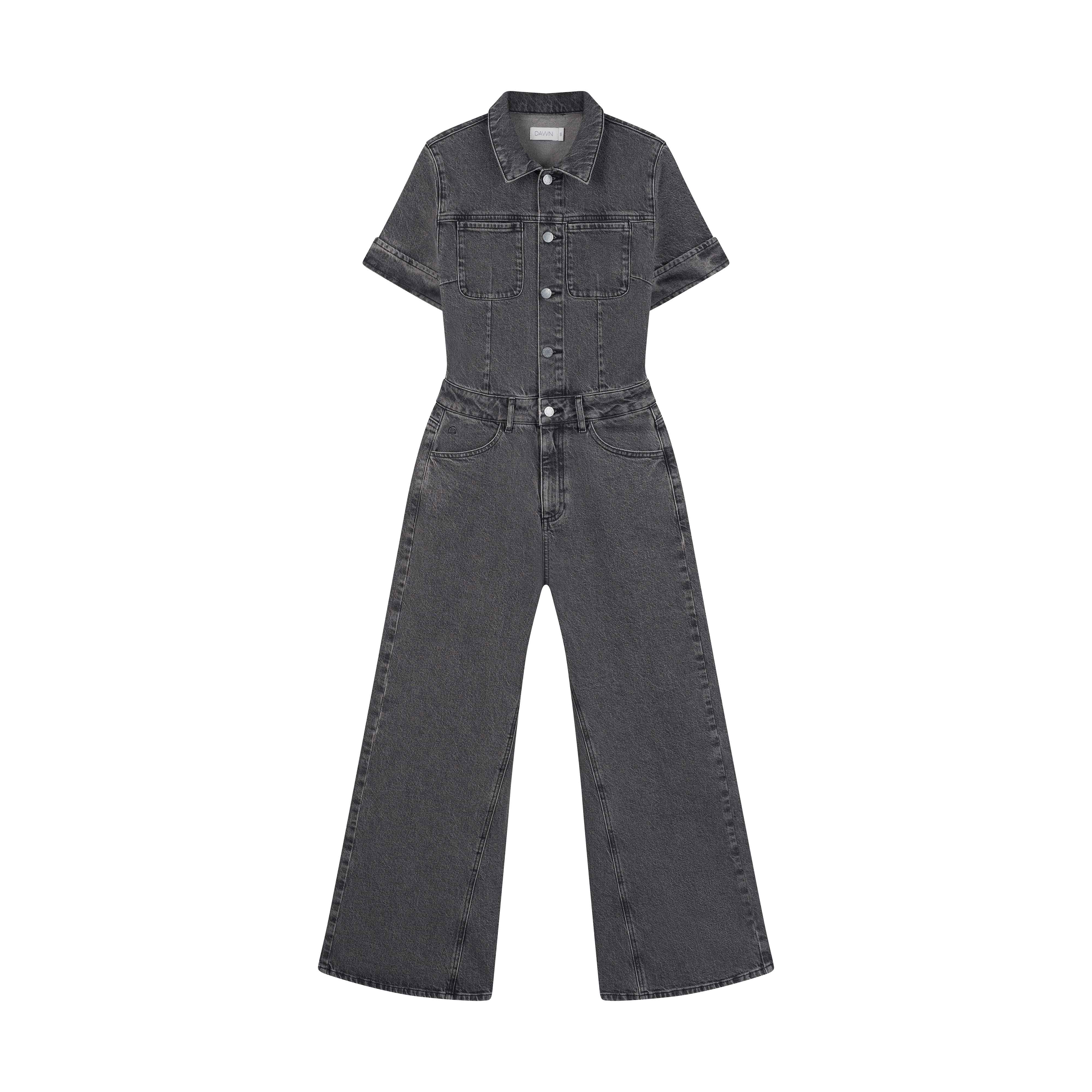 TWITTER Minimal Stretch - Short Sleeve Overall - Dark Grey